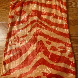Free People Sequin Zebra tube top in orange & Nude/coral